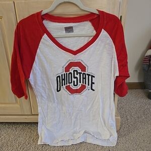 Varsity Sports Ohio State NCAA Women's Rhinestone Apparel Baseball T-Shirt